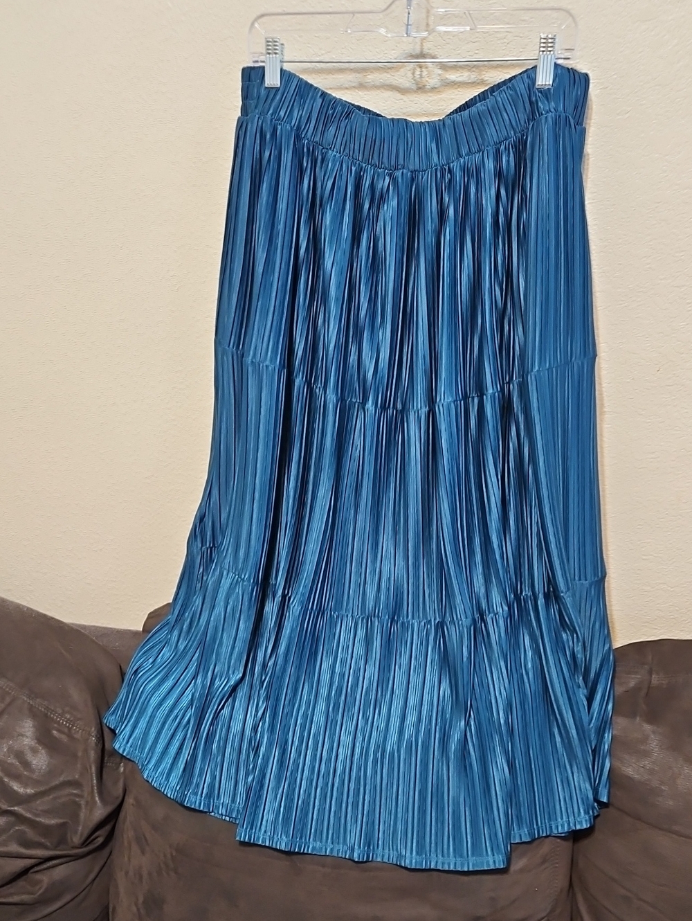 torrid Shiny Teal Pleated Maxi Skirt